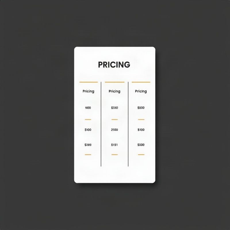 Minimal-ui pricing card layout mockup on a slate-professional dark background